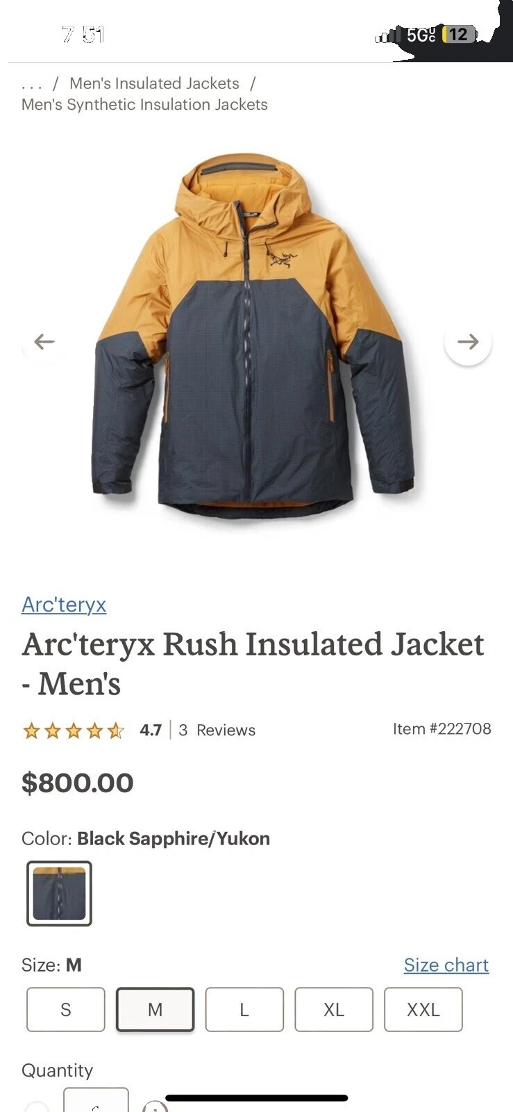 Arc'teryx talla M deportes de invierno abrigos, chaquetas y chalecos