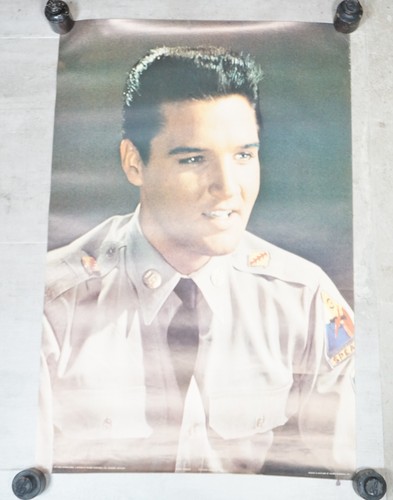Vintage 1977 Elvis Presley The King in Uniform Poster Pace International 94 x 62