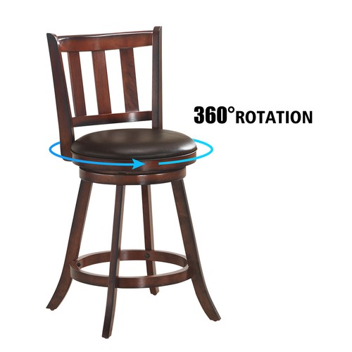 Costway 4 pz sgabello da bar girevole 25" in pelle imbottito sedia da pranzo cucina bistrot da cucina - Foto 5 di 9
