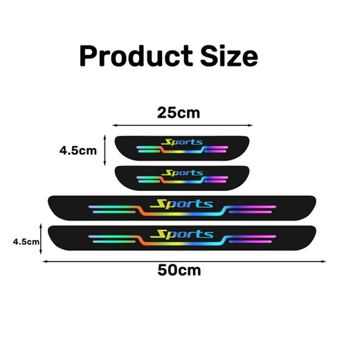 4PCS Car Door Sill Protector Strip Anti-Scratch Bumper Film Sticker Accessories - Picture 3 of 10