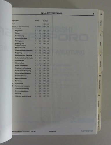 Manual de Taller Mitsubishi Sapporo Sedán Año 1987-1990 Stand 05/1987 - Imagen 3 de 10