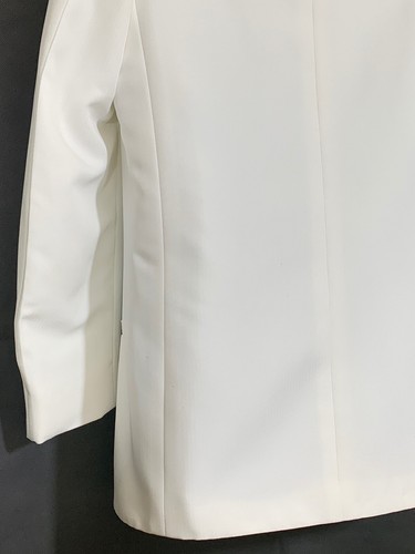 Pierre Cardin Size 40XL Etoile White Striped Tuxedo Jacket Notched Satin Lapels - Picture 8 of 12