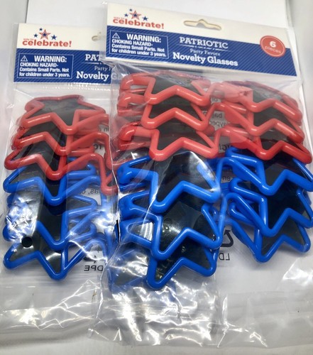 Way to Celebrate Patriotic Novelty Sun Glasses 6ct. 2pk Show Your Pride - Picture 2 of 5