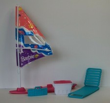 Vintage Mattel Arco Barbie così tanto da fare surf set playset spiaggia sedia windsurf