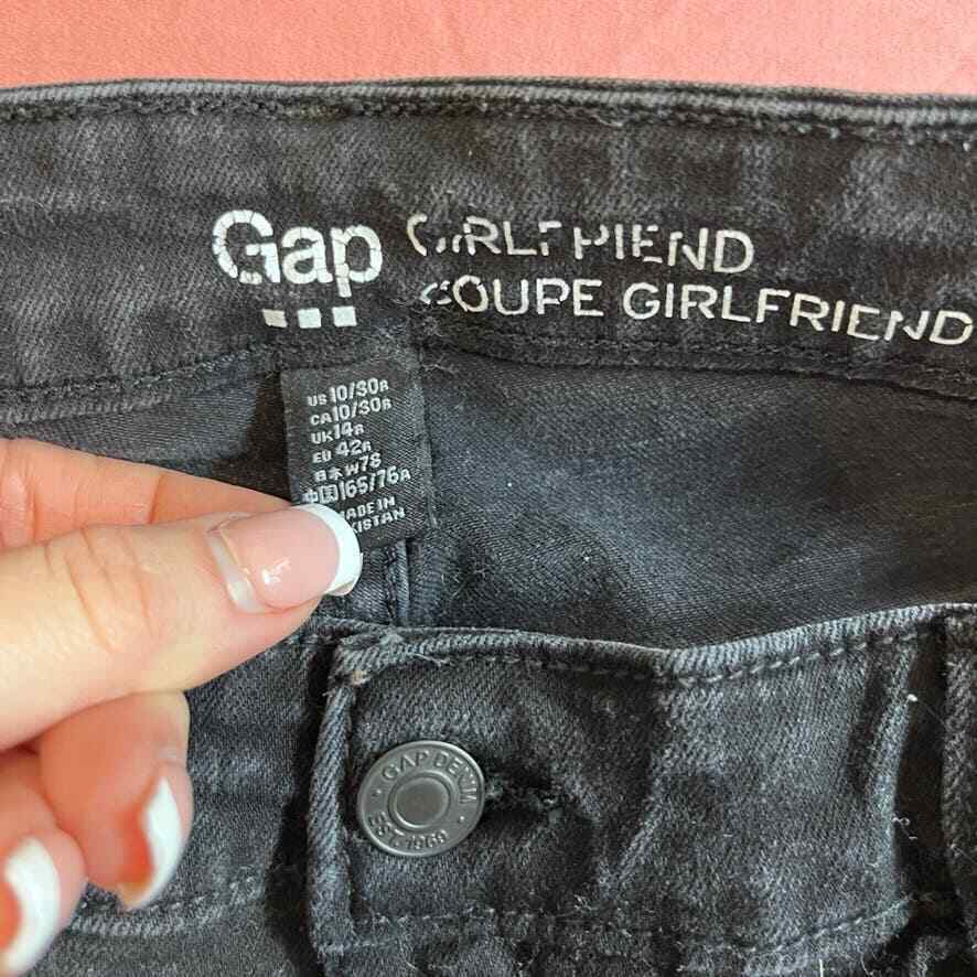 Gap Black Skinny Girlfriend Jeans Size 10 - image 3