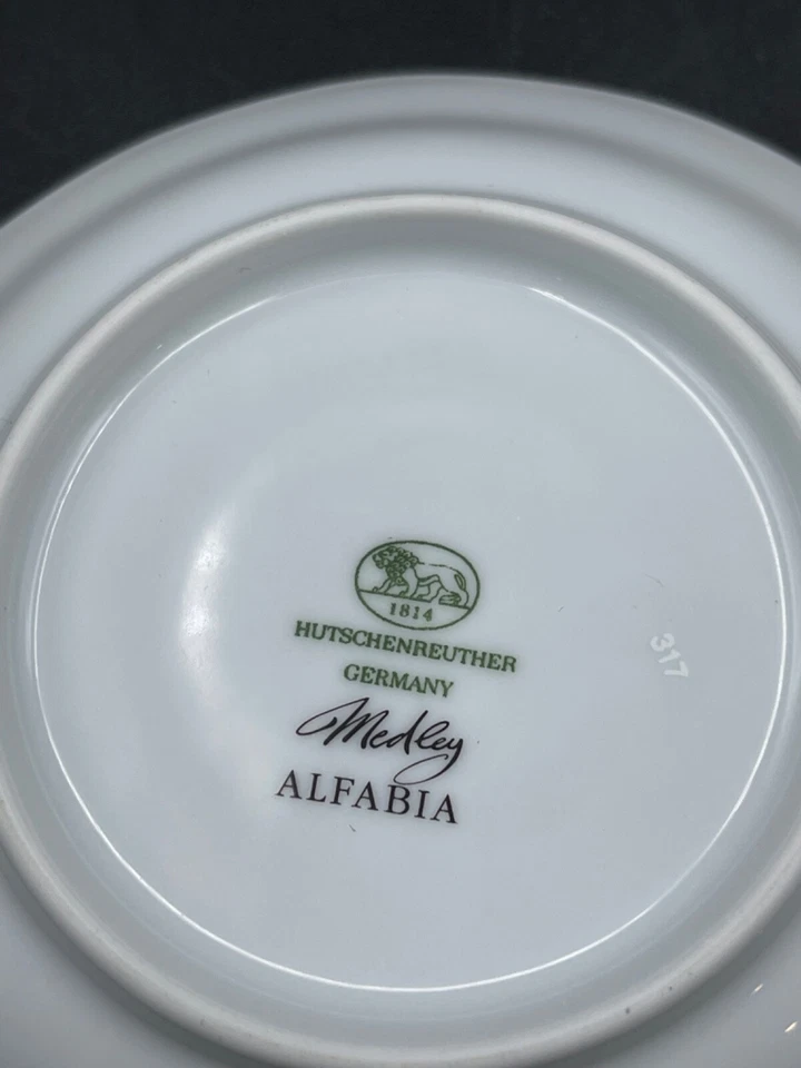 Hutschenreuther Medley Alfabia taza de té platillo solo Alemania Foto 3 de 3