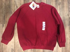 Vintage 1992 Fruit of the Loom Maroon Sweatshirt Made in USA Large NEW W/ TAGS