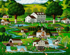 Country Gardens ceramic tile mural backsplash medallion
