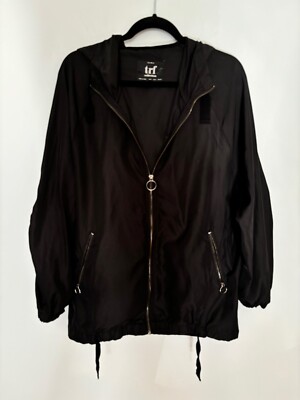 ZARA TRF Collection Black Softshell Zip-up Nylon Jacket Women's