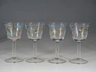 Set of 4 Vintage Atomic MCM Federal Glass Amoeba Cocktail or Sherry Glass c.1955