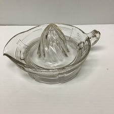 Vintage Clear Glass Orange Citrus Juicer Reamer Extractor~Made in USA~1930's