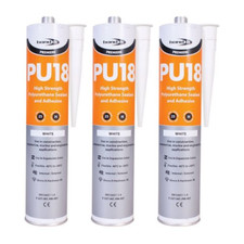 Bond It High Strength Polyurethane Adhesive & Sealant PU18 White x 3
