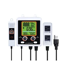 CO2 Controller Dual Outlets CO2 Controller for Grow Room, Two Smart Plugs Aut...