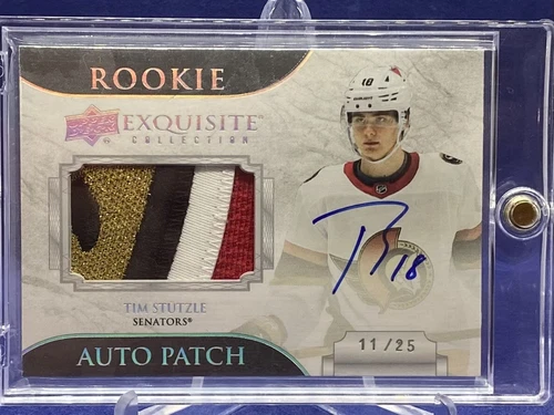 2020-21 UD The Cup Tim Stutzle Exquisite RC Patch Auto Horizontal 11/25 #ECH-TS