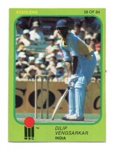 1981 / 82 Scanlens World Series Cricket (28) Dilip VENGSARKAR India