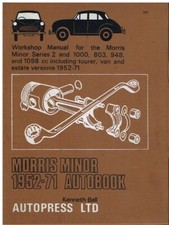 MORRIS MINOR SERIES 2 1000 SALOON TRAVELLER TOURER VAN (1952-71) WORKSHOP MANUAL