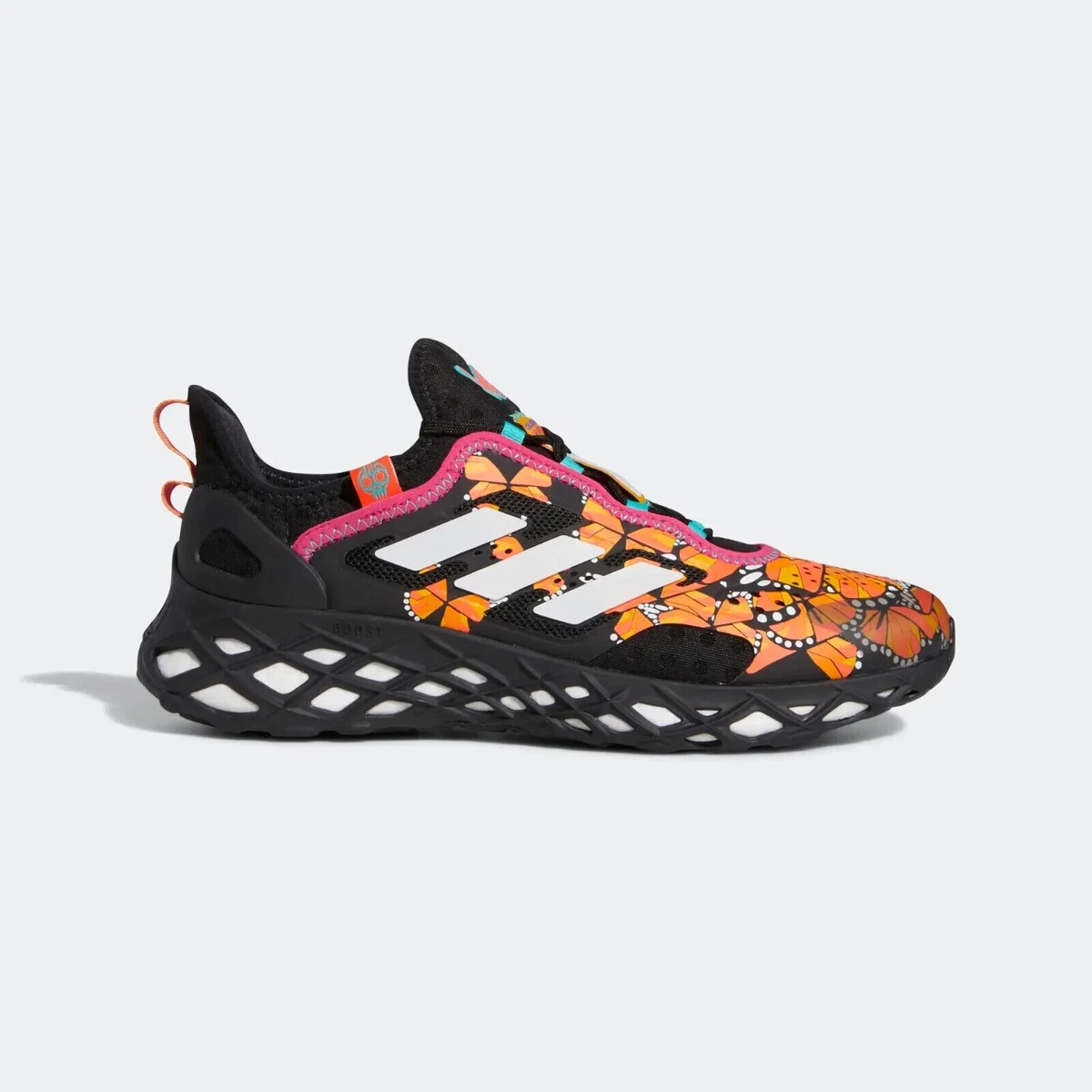Adidas Sportswear WEB BOOST DA DE LOS MUERTOS SHOES in Black W/ Butterflies  | eBay