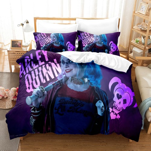 Harley Quinn Joker Quilt Duvet Doona Cover Set Bedding Soft Pillow Case Queen AU - Picture 8 of 52