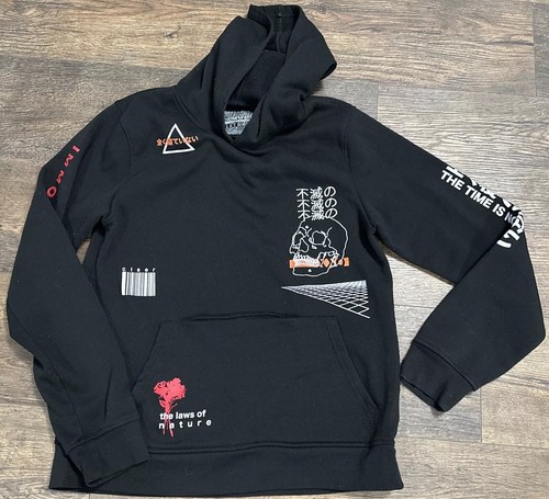 Brooklyn Cloth Unisex Sweatshirt Small Black Hoodie Skull The Law Of Nature Tree
