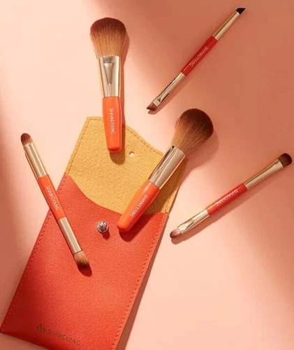 Rotes Umschlag Make-up Pinsel Set - Soft Touch - Travel Essentials -5-teiliges Set- - Bild 3 von 6