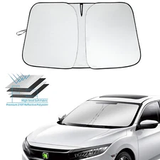 JJMY Windshield Sun Shade Foldable Sun Visor Blocks UV For Honda Civic 2016-2021
