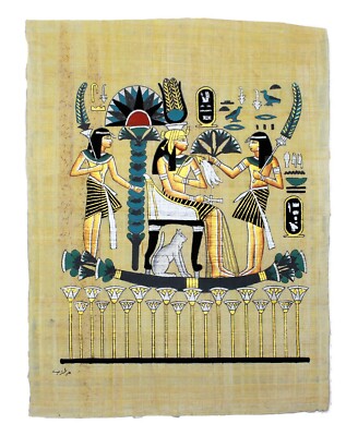Papyrus Großformat '' Nilboot '' handbemalt - aus ägypt. Papyrus - von PGI-Shop