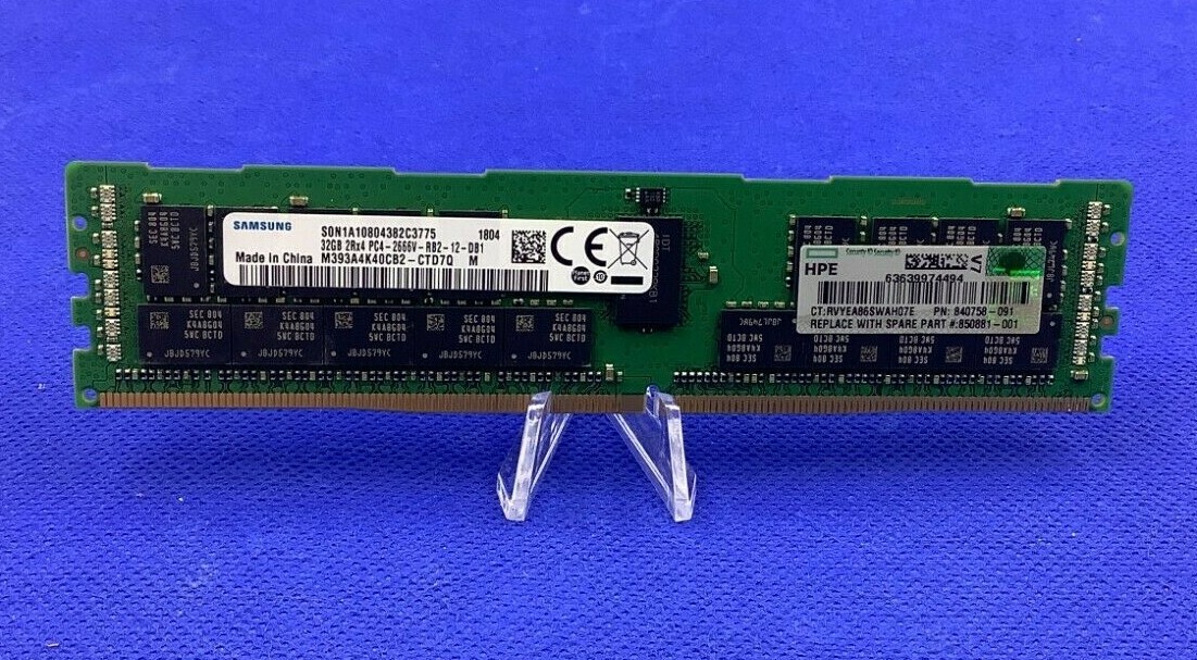 840758-091 HPE 32GB 2RX4 PC4-2666V DDR4 MEMORY 850881-001 815100