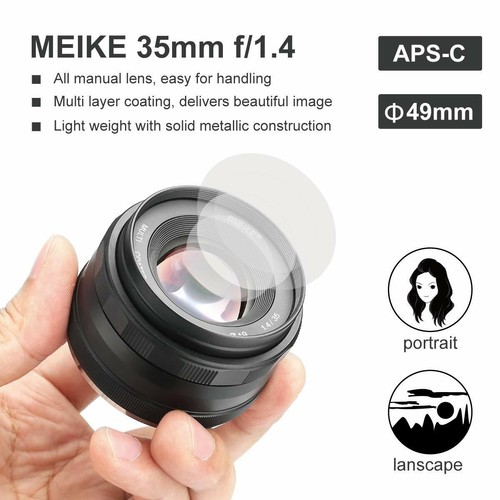 Lente Meike 35 mm F1,4 de gran apertura enfoque manual APS-C para Canon EOS-M M6 M4 M3 - Imagen 4 de 7