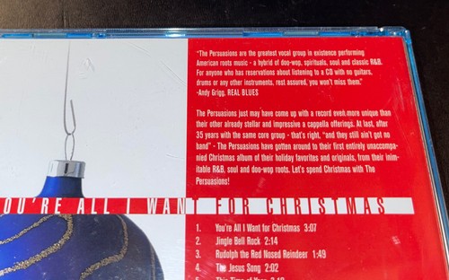 THE PERSUASIONS "You're All I Want for Christmas" (CD 1997) Bullseye *VERY GOOD* - Picture 3 of 7
