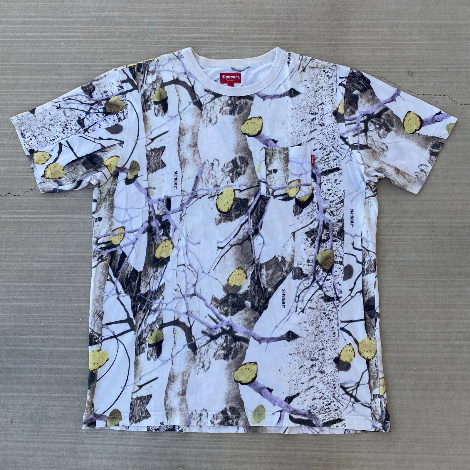 T shirt blanc Supreme Aspen Wood Pocket 2014