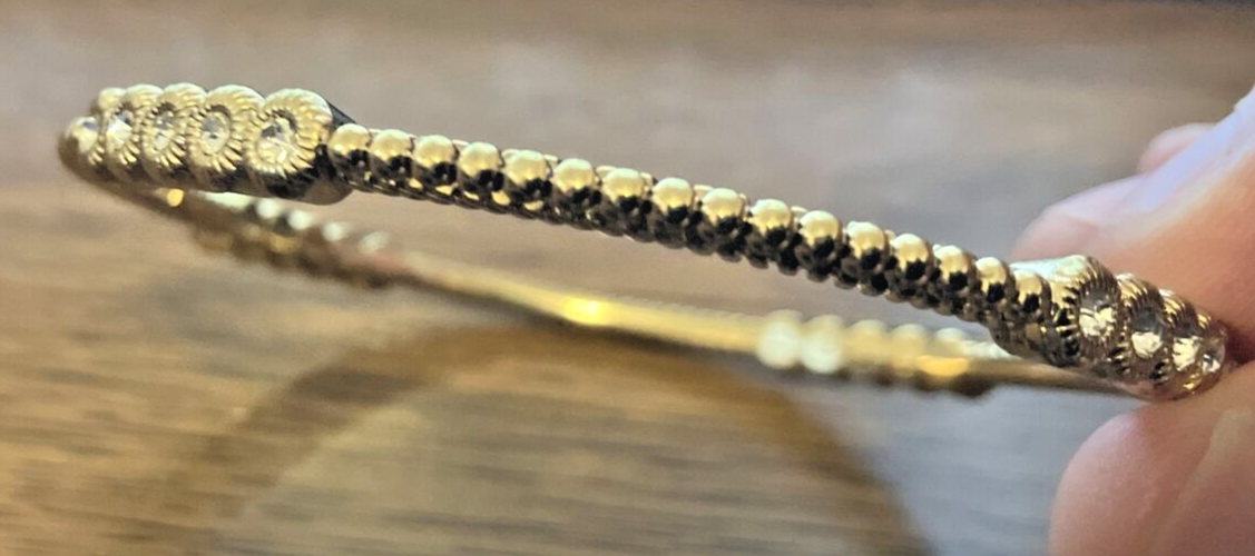 Classy Graziano Couture Rhinestone Gold-Tone Modern Designer
