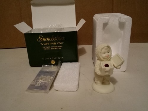 Snowbabies A Gift for You July Figurine Swarovski Crystal Ruby Red in a Box - Picture 5 of 7