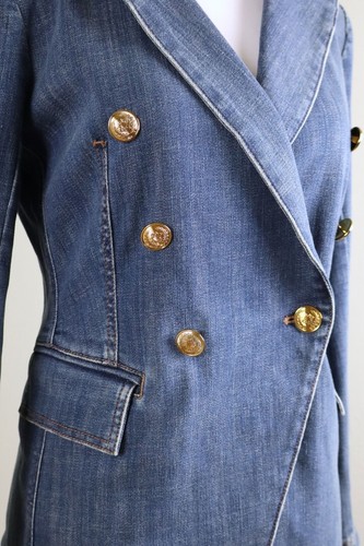 WHITE HOUSE BLACK MARKET NEW $180 Denim Jean Studio Blazer Jacket Top Size 0 - Picture 3 of 6
