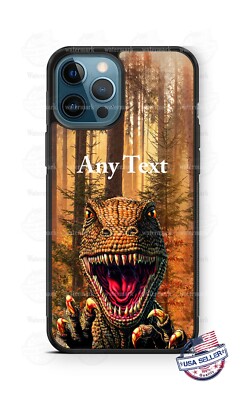 T-Rex In Forest Autumn Fall Season Custom Phone Case For iPhone Samsung Google
