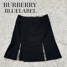 Burberry Blue Label Nova Check Knee-Length Skirt Black 36/S(US:XS) 113480c