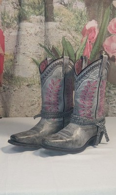 Laredo Women's Fern Cowgirl Boots Grey / Pink Size 8