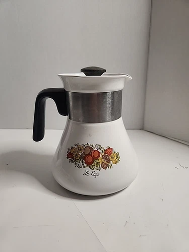 Vintage Corning Ware Spice Of Life P 106 6 Cup Le Cafe Coffee Pot W/ Lid