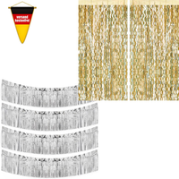 G2Plus 2 Champagner Lametta Vorhang & 4 Silber Fransen Girlande