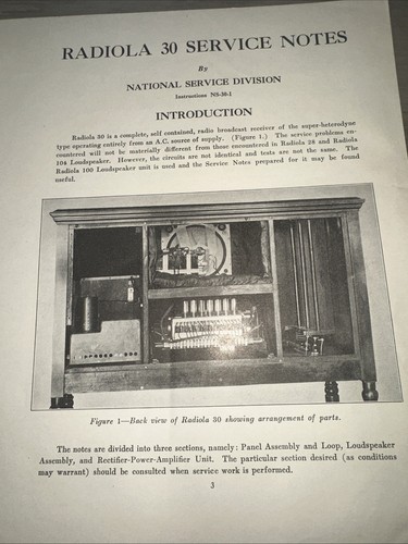 RCA Radiola 30 Service Notes Schematics Original Copy 1926! ￼ - Picture 6 of 15