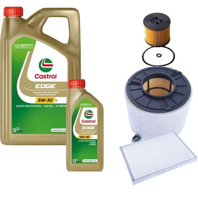 Inspektionspaket Castrol EDGE Titanium 5W-30 LL 6L für Audi A4 Avant 2.0 TDI