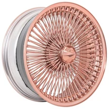 22x8" LA Wire Wheels FWD 150-Spoke Straight Lace Rose Gold Rims (A01)