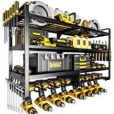 Heavy Duty Power Tool Organizer Wall Mount for 8 Drills, 400lbs Capacity