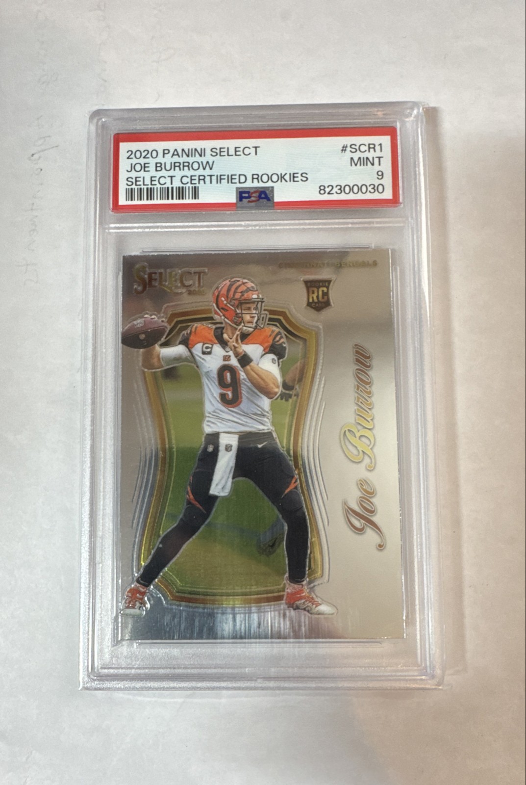 2020 Panini Select - Select Certified Rookies Joe Burrow #SCR-1 (RC) PSA 9