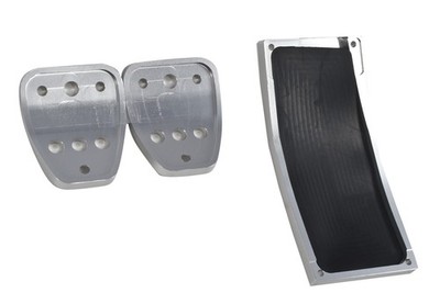 SpeedForm Mustang Dead Pedal Cover; Brushed 389290 (15-23 Mustang
