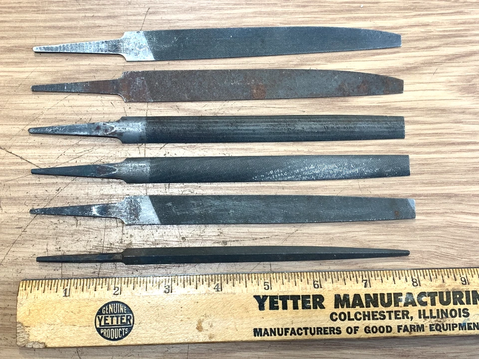 Archivos Nicholson 6 piezas Cuchillo, 2º Corte, Molino/Bastardo, XF 0 LOTE Hecho en EE. UU. EN MUY BUENA CONDICIÓN Foto 2 de 4