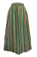 Vintage 70s Woven Boho Skirt XS 23.5 Waist Geometric Folk Talon Zip