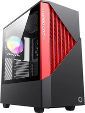 GAMEMAX Contac COC Black Red Steel Tempered Glass ATX Mid Tower Computer Case