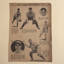 Joe DiMaggio Bill Dickey Al Lopez Rip Sewell Joost 1942 Annual Baseball 6X8 Pic