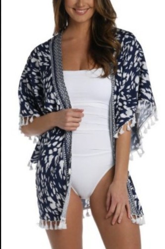 Nuovo con etichette - Costume da bagno kimono copricostume La Blanca 'Changing Tides', indaco - TAGLIA UNICA - Foto 1 di 9