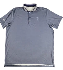 Greyson Polo Shirt Mens 2XL Blue Geometric Golf Embroidered Pattern